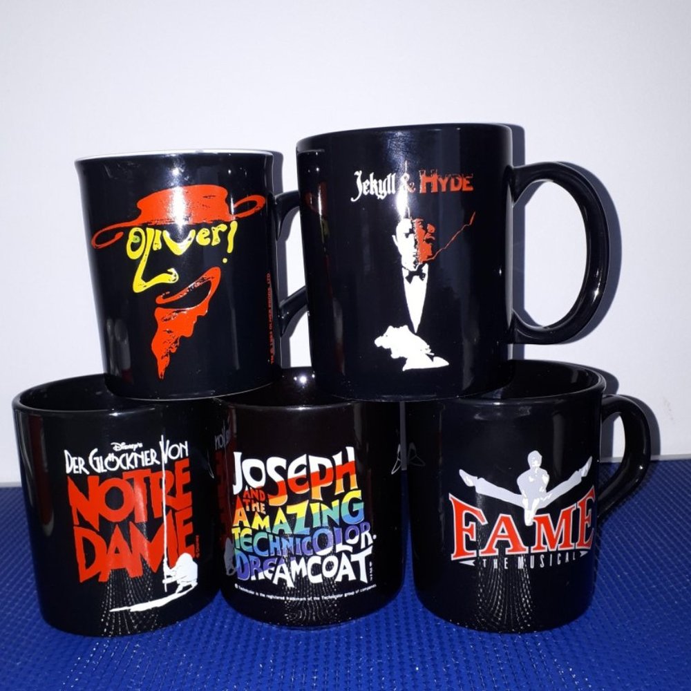 ** SOLD ** (A) Broadway Lover Mugs - Set of 5